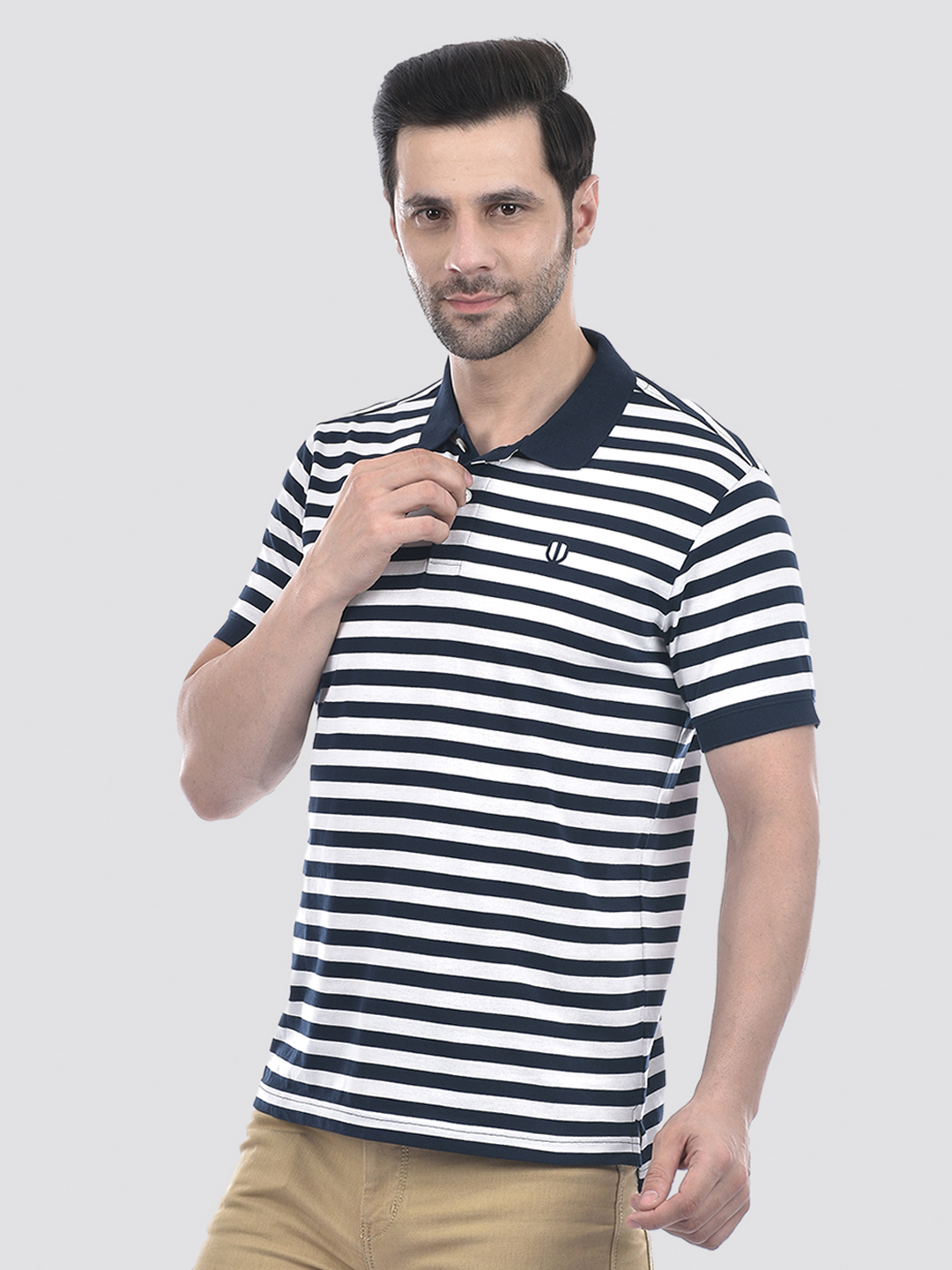 Numero Uno Men Striped Polo T-Shirt